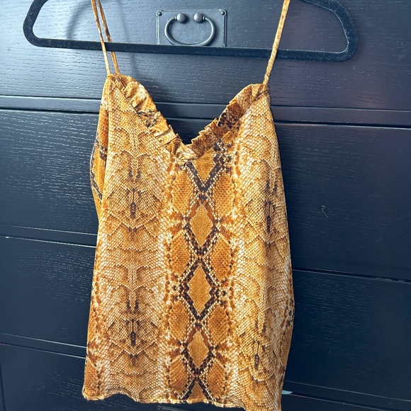 Adrienne Tops - Yellow Snake Skin Top